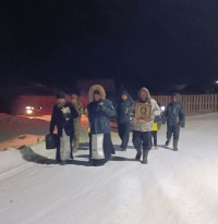 В селе Нижняя Манома жители помолились за Литургией в праздник Крещения Господня