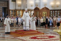 В Неделю 11-ю по Пятидесятнице митрополит Владимир совершил Божественную литургию в Спасо-Преображенском кафедральном соборе