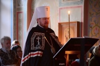 В четверг первой седмицы Великого поста митрополит Владимир совершил великое повечерие с чтением Великого покаянного канона преподобного Андрея Критского в храме святого благоверного князя Даниила Московского