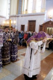 Хабаровск, 27 марта 2011 г. Божественная литургия в Спасо-Преображенском соборе  в Крестопоклонную неделю
