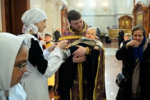 Божественная литургия в Великий четверг в Спасо-Преображенском кафедральном соборе 5 апреля 2018 г.