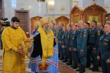 Молебен для сотрудников МЧС в Спасо-Преображенское кафедральном соборе 17 сентября 2021 г.